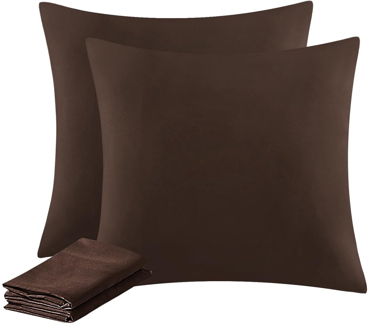 Omgoods - Kussensloop 80 x 80 cm - Set van 2 - Bruin