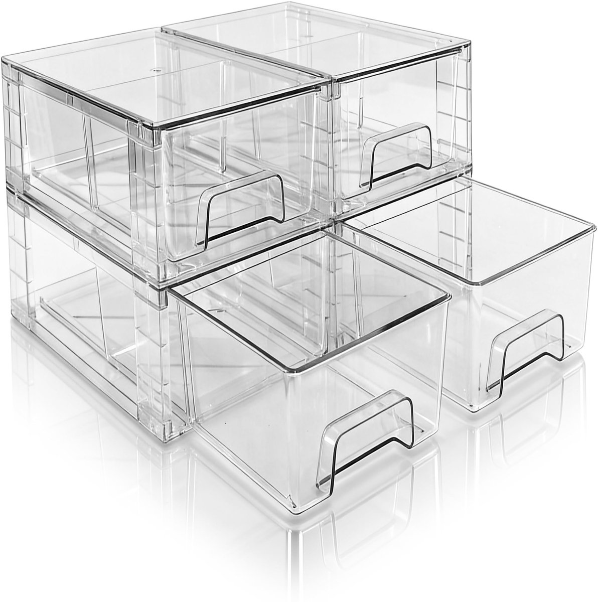 Omgoods - 4-Pack Stapelbare Kleine Opbergdozen voor Koelkast en Keuken