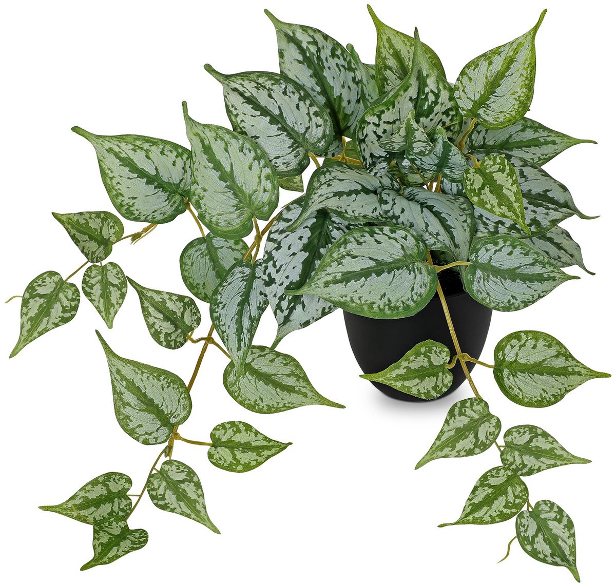 Omgoods - Realistische Kunstplanten Pothos in Zwarte Pot - Faux Groen voor Thuisdecoratie