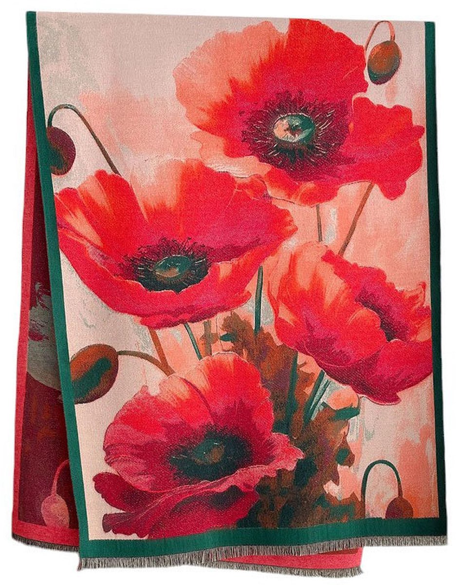 Omgoods - Elegante Pashmina Sjaal met Bloemenprint voor Dames