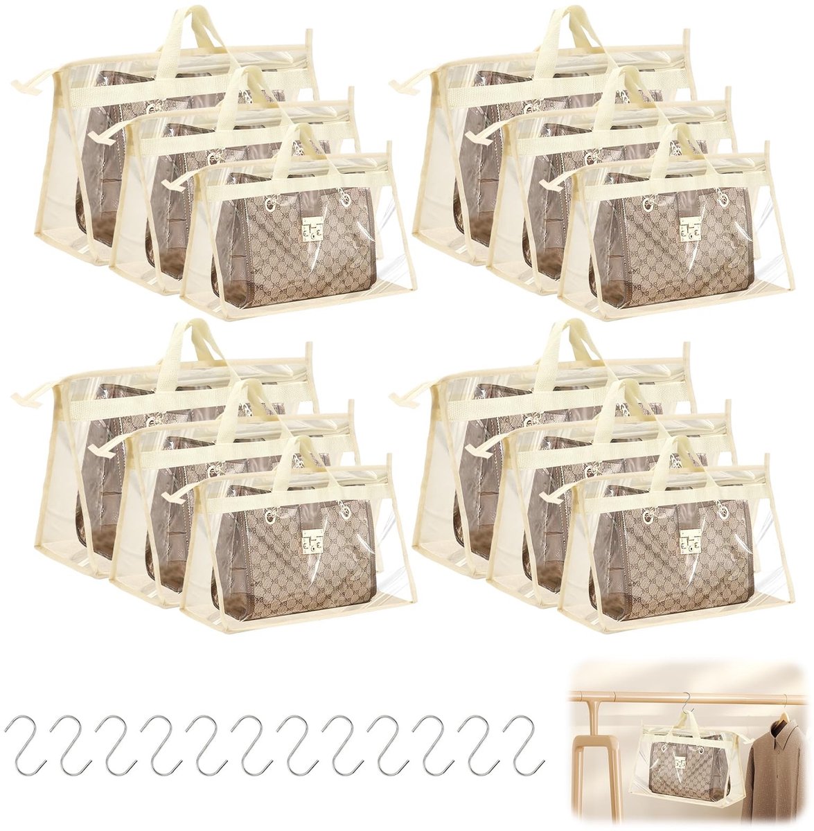 Omgoods - Handtas Organizer met Rits en 12 Haken