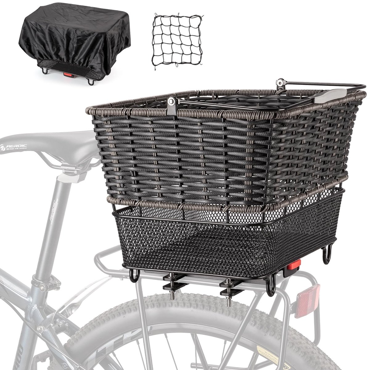 Omgoods - Grote Achterfietsmand met Waterdichte Afdekking