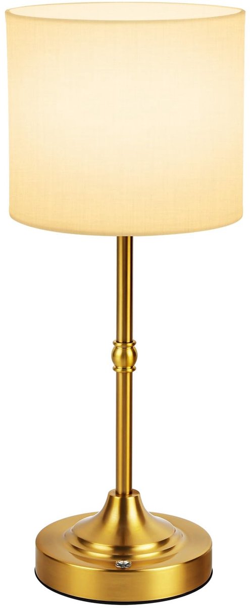 Omgoods - Dimbare Draadloze Tafel lamp met Linnen Lampenkap