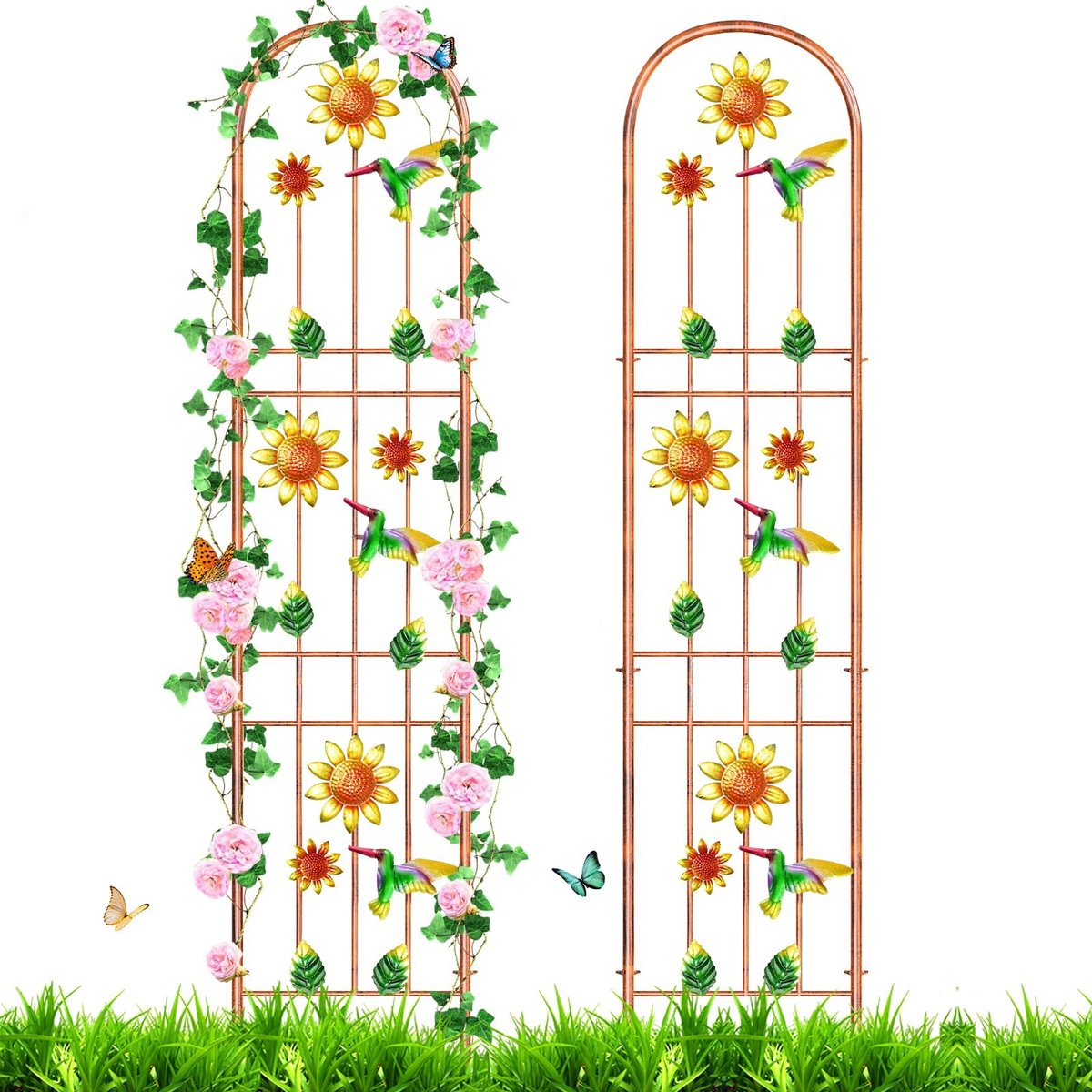 Omgoods - Set van 2 Tuinhekken voor Klimplanten met Vintage Ontwerp