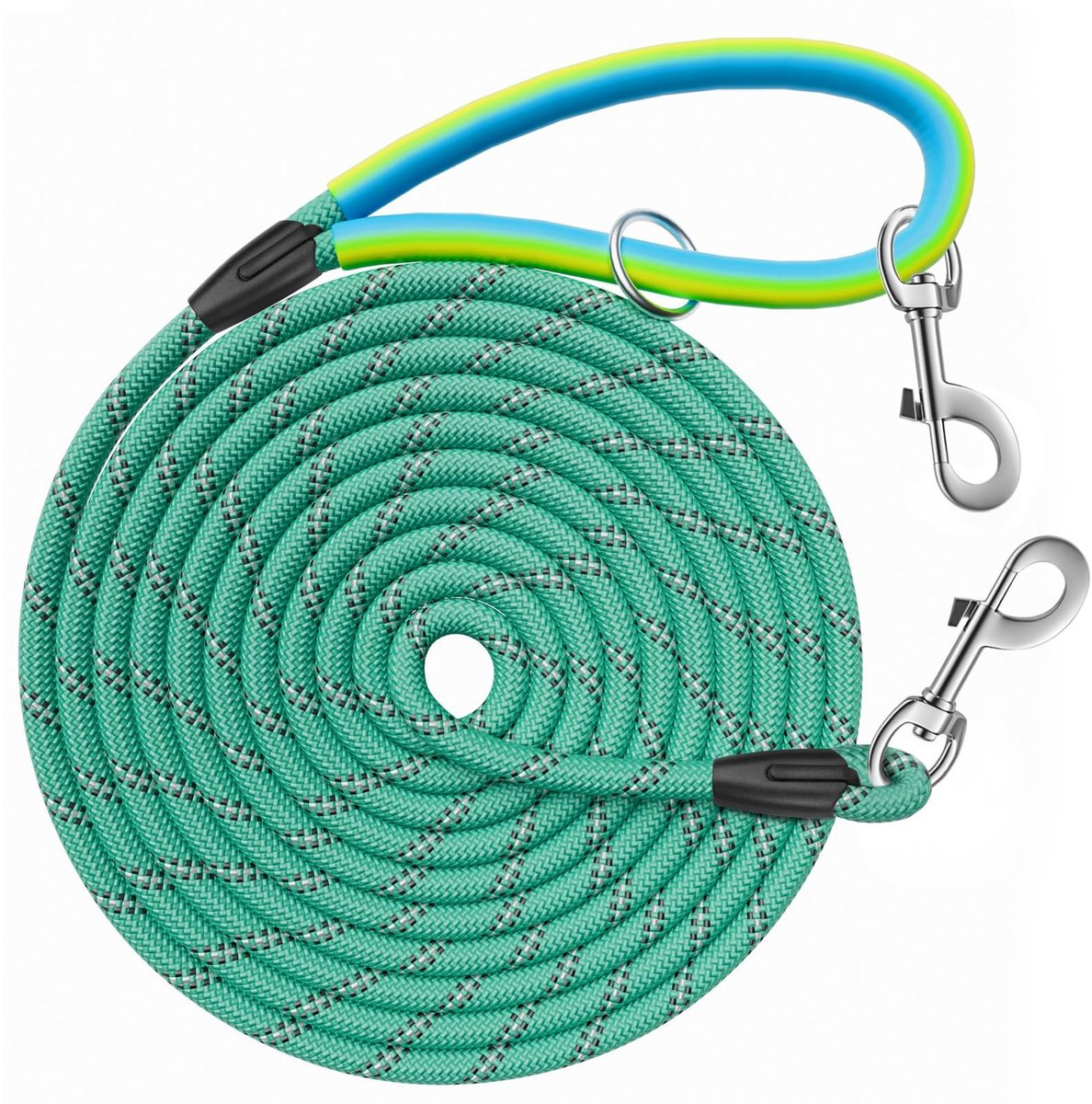 Omgoods- Hondenriem 5 meter - Lange Hondenriem - Draaibare Haken - Reflecterende Draden - Zacht Rubber Handvat - Geschikt voor Kleine/Middelgrote/Grote Honden - Lange Hondenlijn