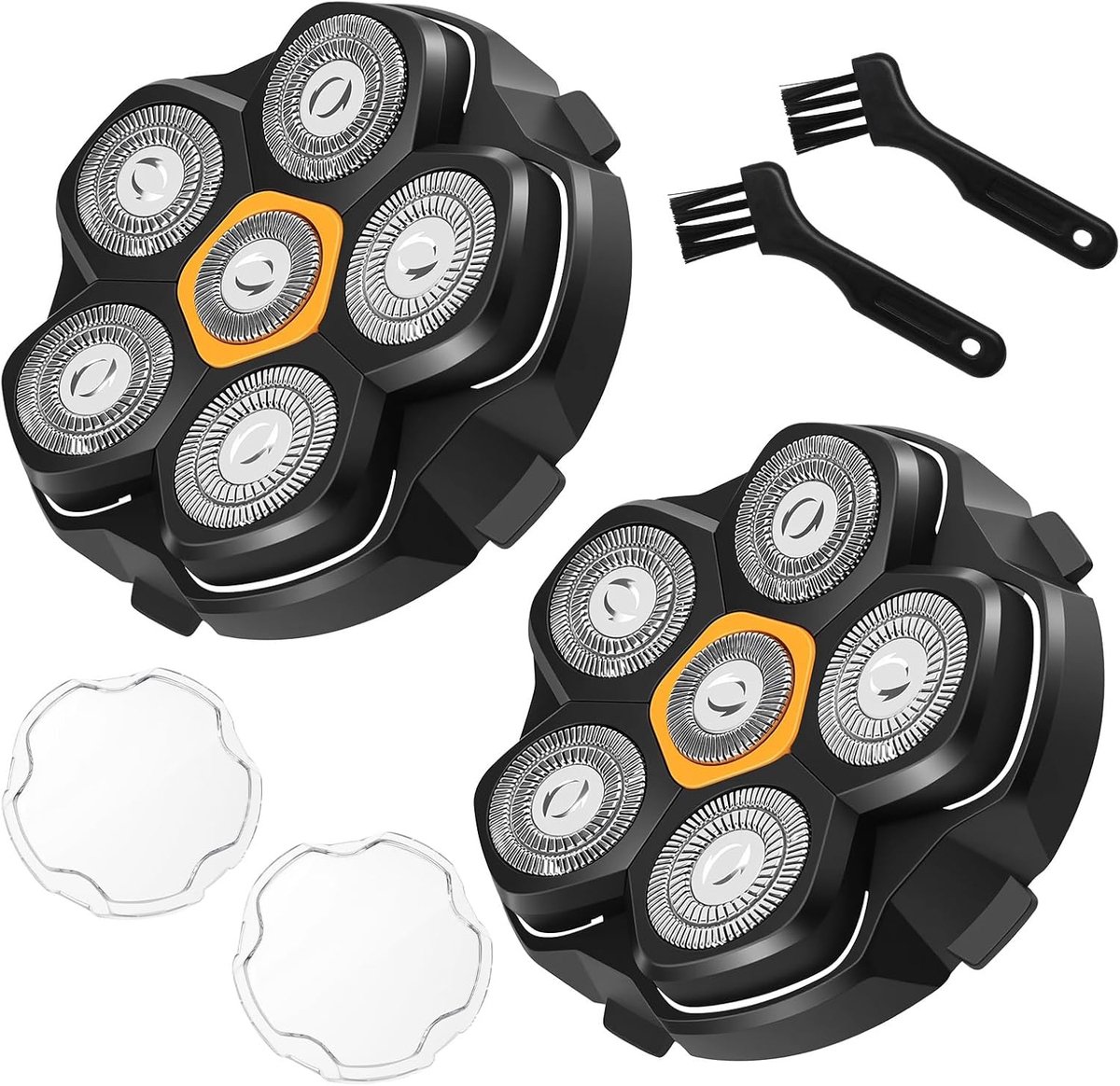 6 Blade Head Shaver reservekoppen voor DOAO JoyKoi Solimpia Singphere AEXIRI Head Shaver, IPX6 waterdicht, 6D flexibele kop, elektrische scheermessen, 2 stuks