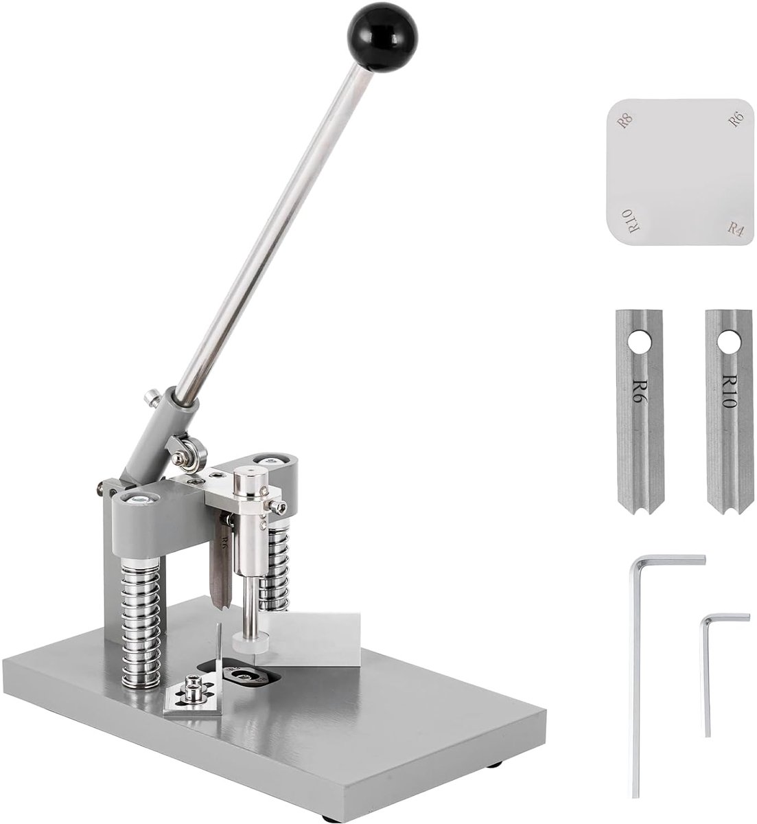 Hoekafronder Zwaar Uitgevoerde Hoekafsnijder Ronde Hoeken Punch met R6 mm en R10 mm Matrijzen, Max. Snijdikte 30 mm/1,2 inch voor Foto's/Kaarten