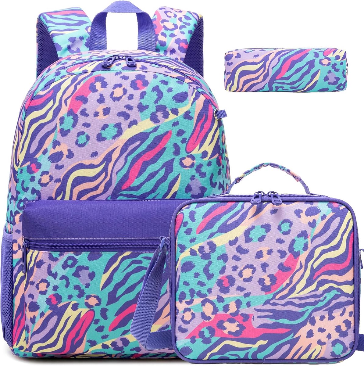 Schoolrugzak meisjes tieners schooltas schooltas set rugzak kinderen voor meisjes school vrije tijd met lunchpakket tas en etui