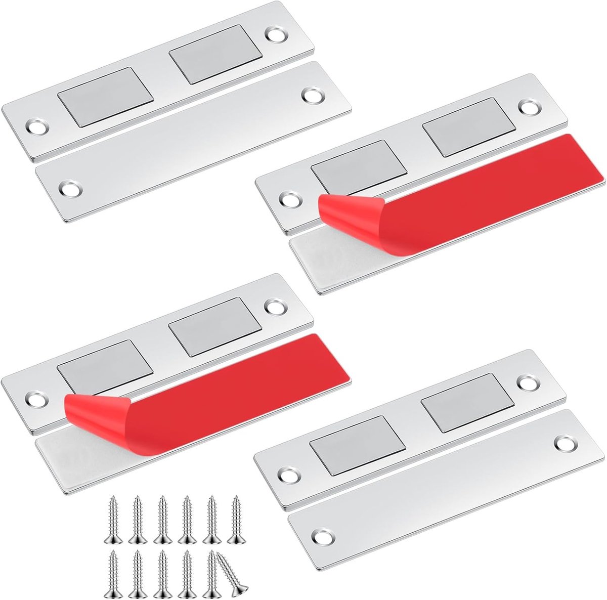 Cabinet Magnetic Catch-4Pcs deursluiter magneet, zilver, 4 stuks