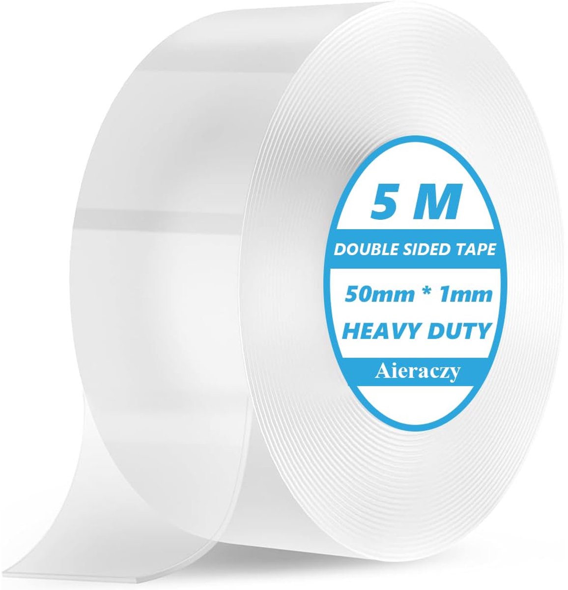 Dubbelzijdige tape 5 cm x 5 m - extra sterke nano-tape - wasbaar en verwijderbaar - ideaal voor tapijt - ShopVlot