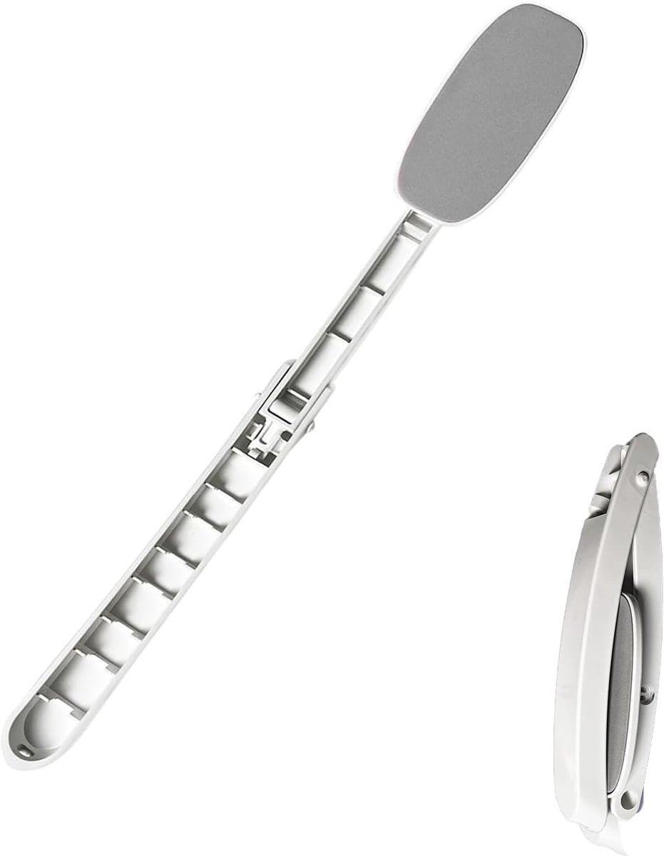 crème-hulp, crème-applicator, rugborstel, lichaamswas, lotion-applicator, opvouwbare rugcrème met lange handgreep, lange steel-lotion-applicator voor het aanbrengen van medicijnen (lichtgrijs)