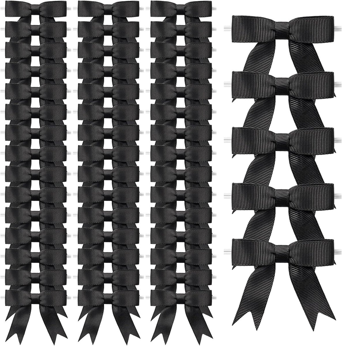 Strikken Kleine Decoratie Bruiloft Strik Cadeaustrikken voor Vrjaardag Kerstmis Communie Taart 50 Stuks,Zwart