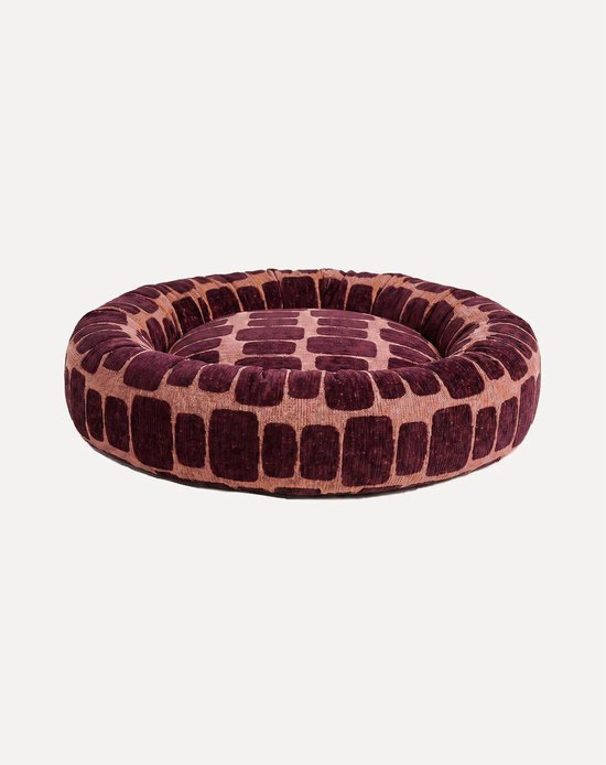 DOGGUO® Donut Hondenmand - M 70x70 cm - Orthopedisch Hondenkussen - Honden Kussen voor Hond - Zachte Hondenbed met Rand - Wasbare Hoes - Memory Foam - Dog Bed - Coussin Chien - Peach Bordeaux