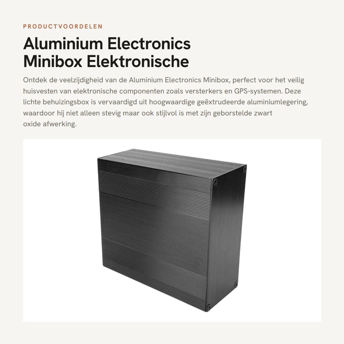 aladdien - Aluminium Electronics Minibox - Elektronische behuizing - Geborsteld zwart - Koelbehuizing - Voor versterker GPS - 300 mm