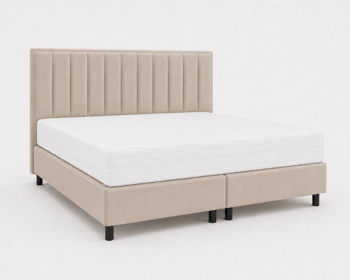 Home & Living Opberg Boxspring Lunara - 160x200 Compleet - Beige - Luxe Living Home