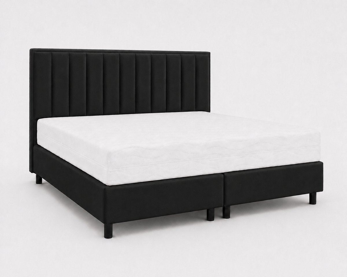 Home Living Opberg Boxspring Lunara - 90x200 Compleet - Zwart - Luxe Living Home