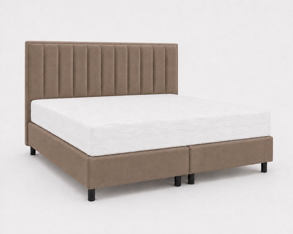Opberg Boxspring Lunara - 90x200 Compleet - Bruin - Luxe Living Home