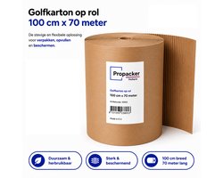 Golfkarton op Rol - 100 cm x 70 meter - Beschermkarton voor Verpakken, Verhuizen, Transport & Opslag - Bruin - 1 Rol | Propacker