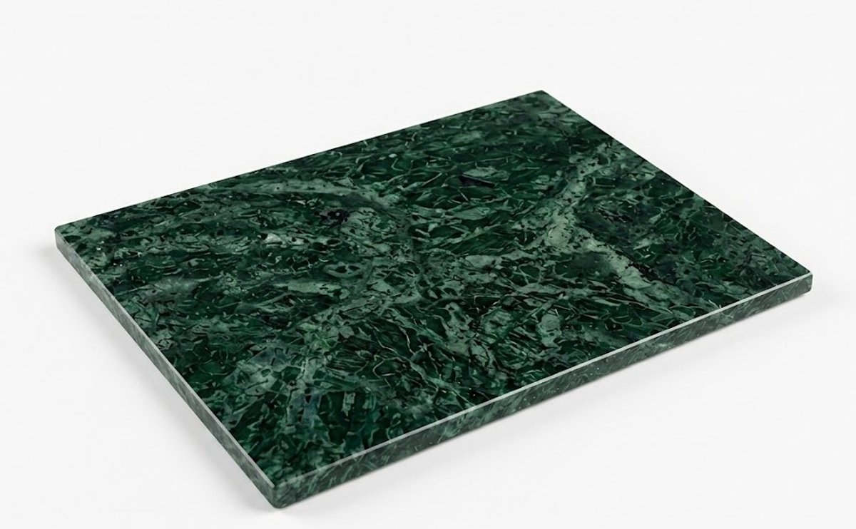 PersisCo Groen Marmeren Serveerplank – 30 x 20 cm – Luxe Rechthoekig Natuurstenen Plateau, Premium Borrelplank & Exclusieve Serveerplank voor Kaas, Snacks & Tafeldecoratie
