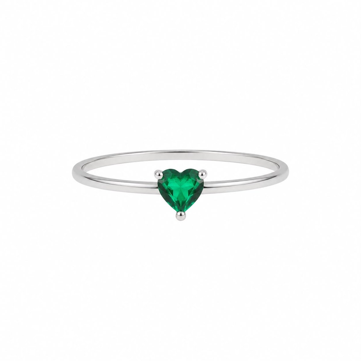 ring met groene harte zirkonia