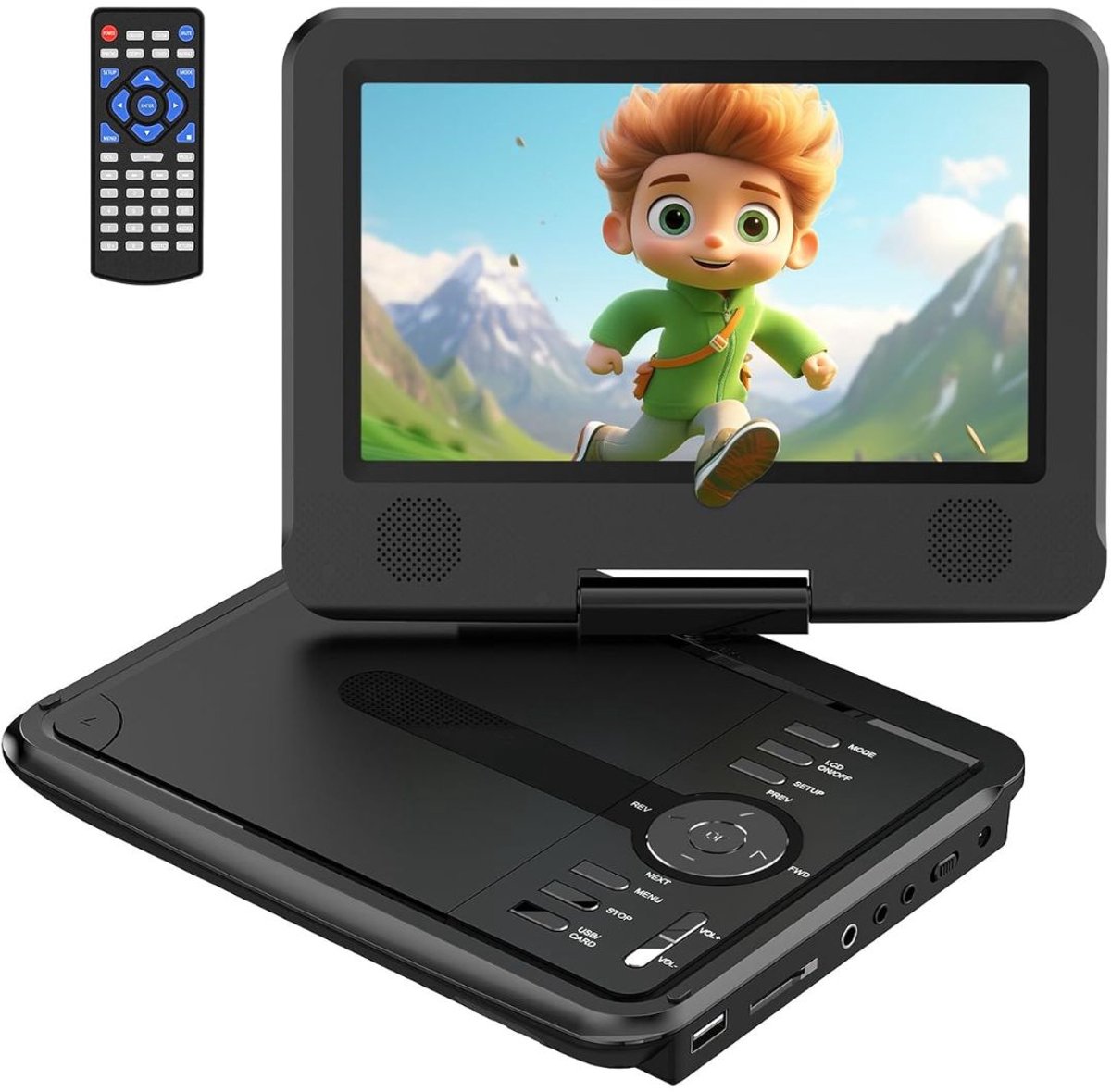 Ploutos® Draagbare DVD Speler - Compacte Mediaspeler - Portable DVD Speler - Zwart - 21cm x 16cm x 4cm