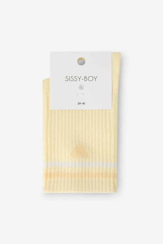 Sissy-Boy - Chaussettes jaune clair avec cœur