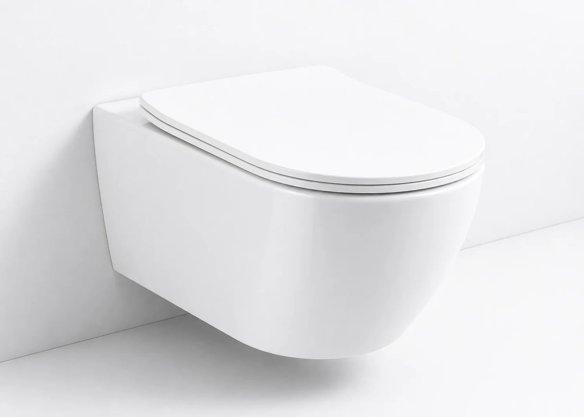 Zimmer Wit Glans Hangtoilet Rimless – Wandcloset incl. Softclose WC-bril