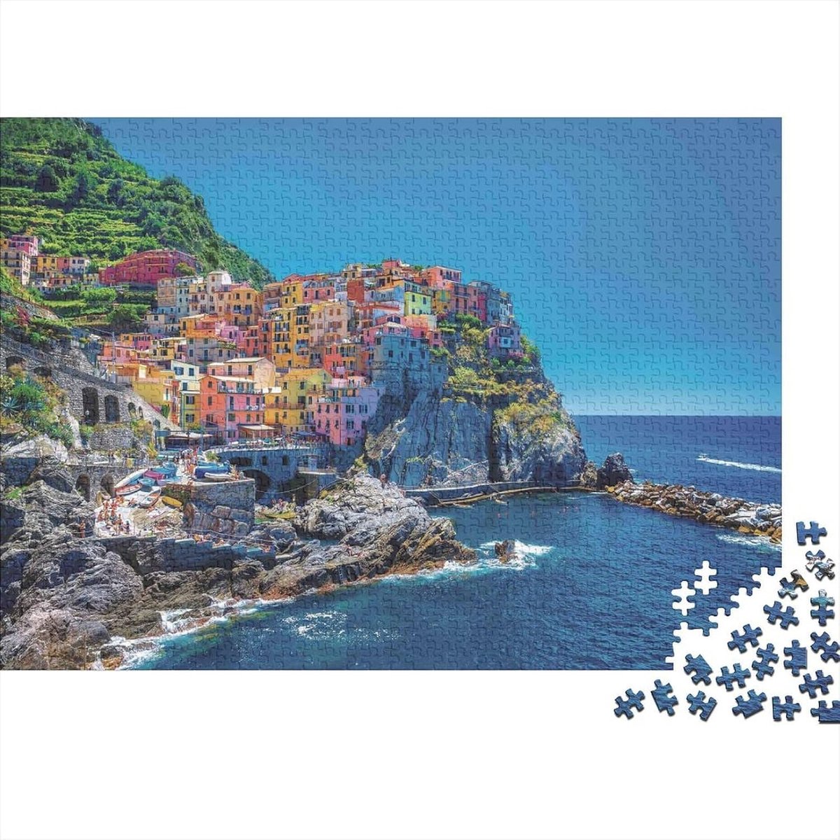 Dorpen Puzzel - 1000 Stukjes - Ontspanning met gezin - Heldere lijnen - 52x38cm - Kleurrijk