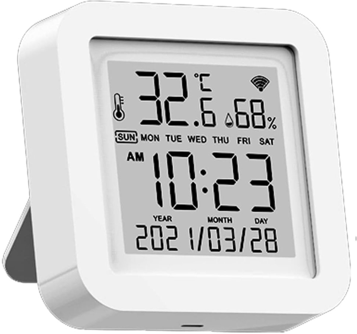 Slimme Sensor - Temperatuur Vochtigheid - Klimaat Bewaken - Intelligente Koppeling - 65 x 65 mm - Wit