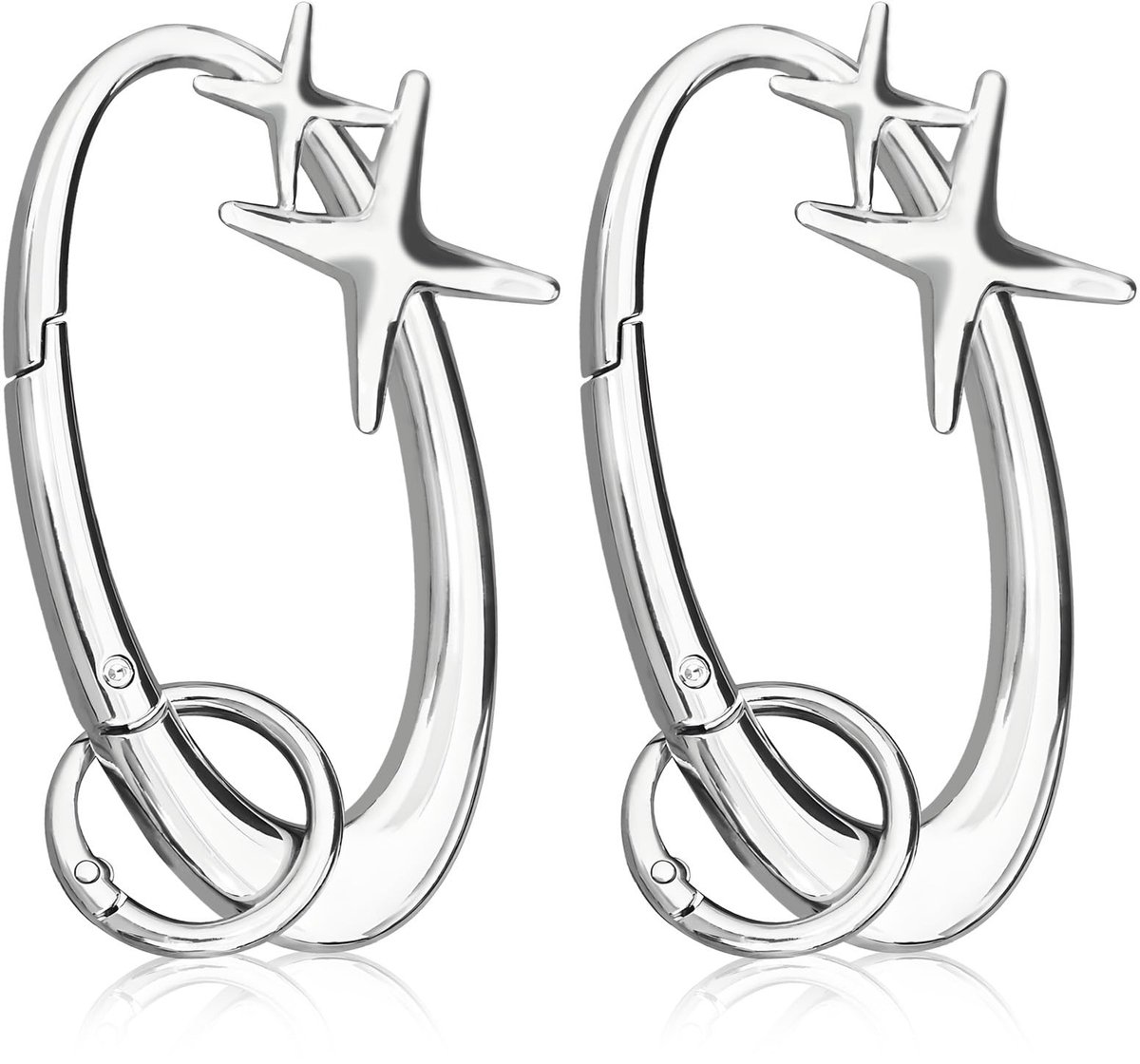 Dailygoods- Karabijnhaak Stervorm - Sleutelhanger - Zilver