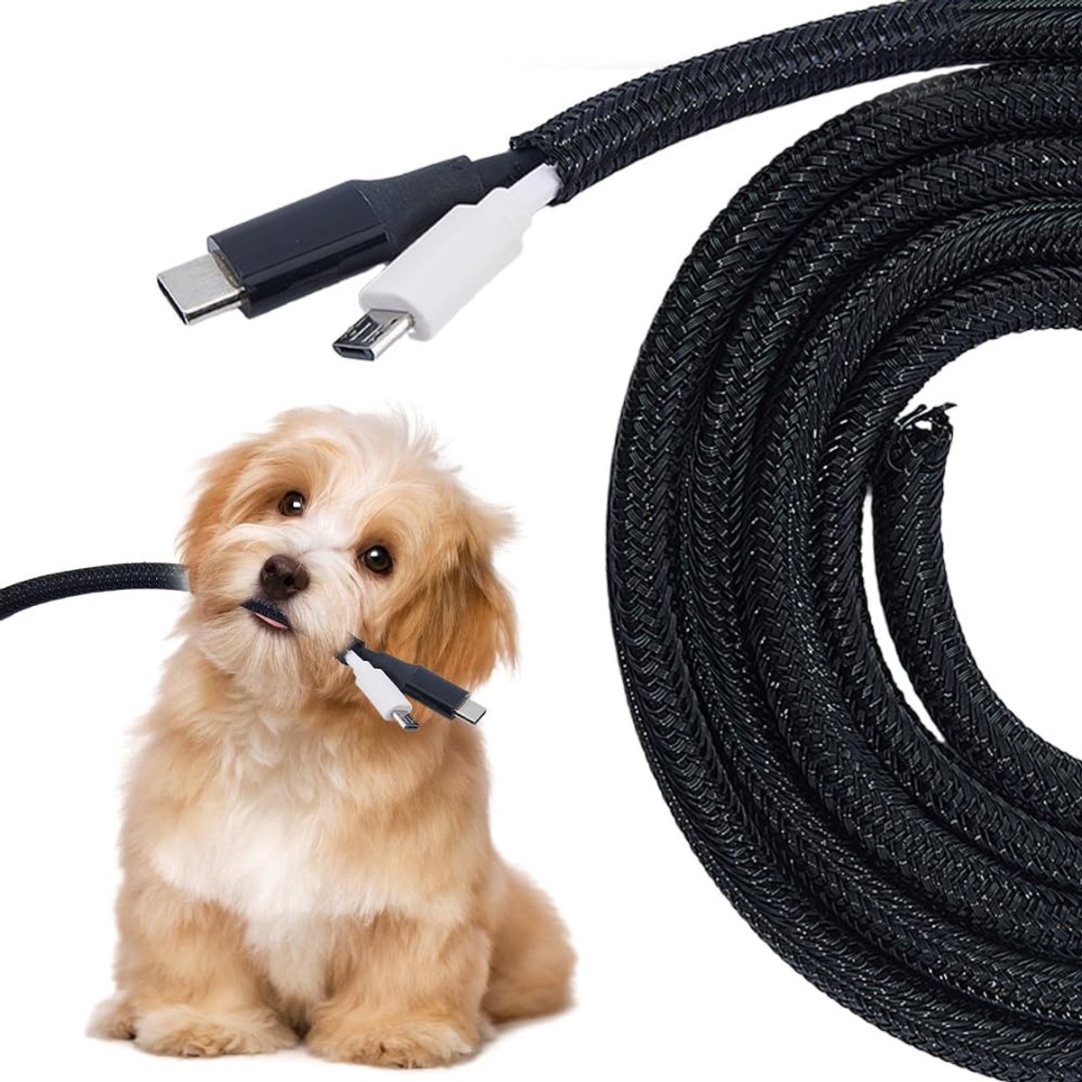 Dailygoods - Koordbeschermer van PET-plastic voor Draadbeheer, 5m