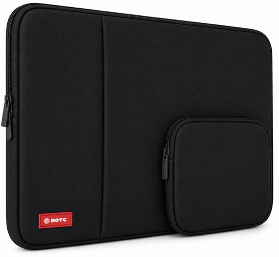 Zwarte BOTC laptoptas van polyester met een apart etui met rits.