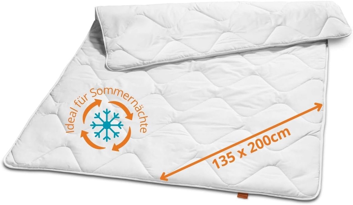 Famanu – Ultralicht zomerdekbed 135x200 cm van microvezel, dun en licht, ideaal voor warme nachten, allergievriendelijk, wit