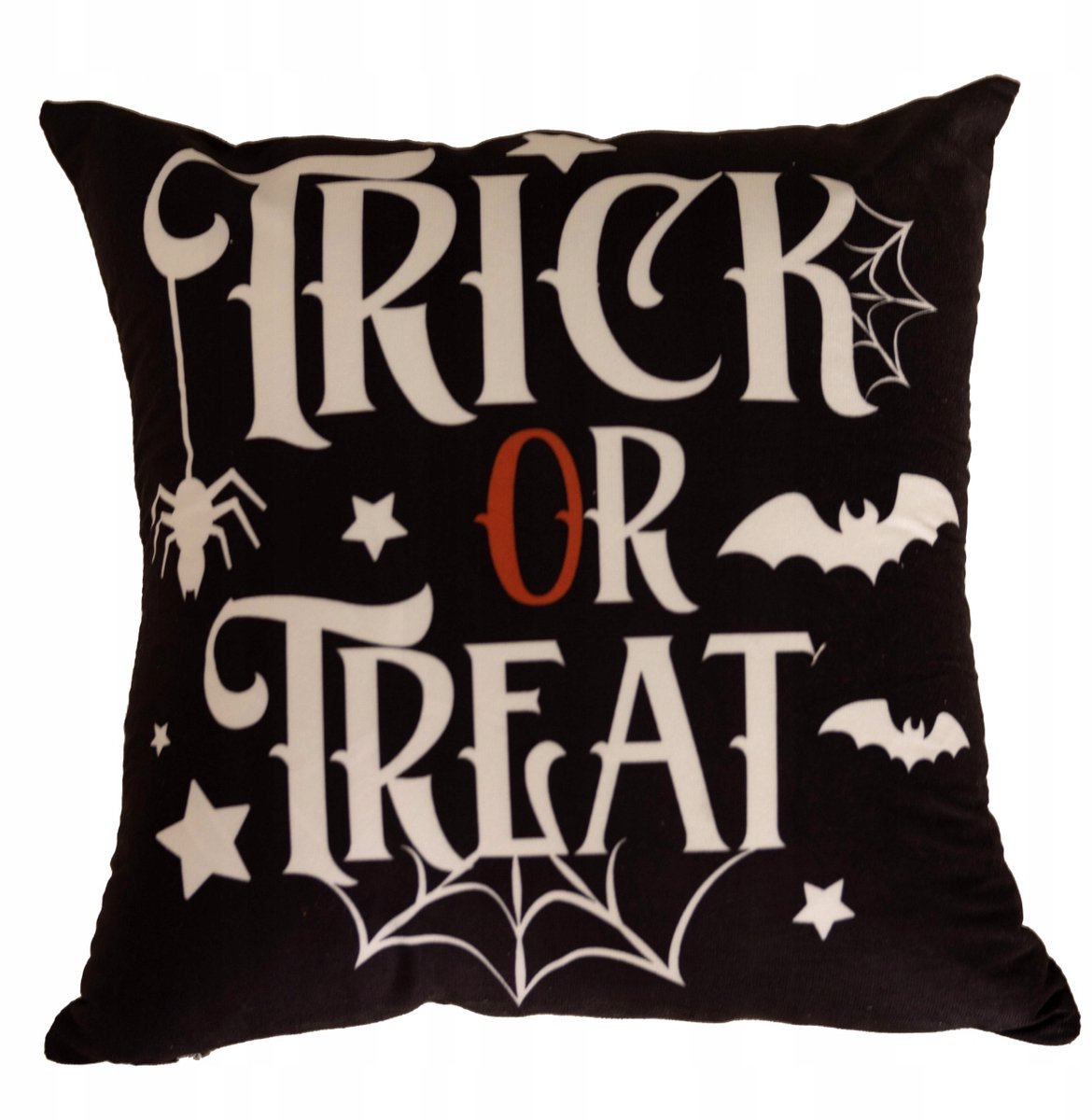 Decoratieve Halloween Kussenhoes 40x40cm - Zwart met Tekst
