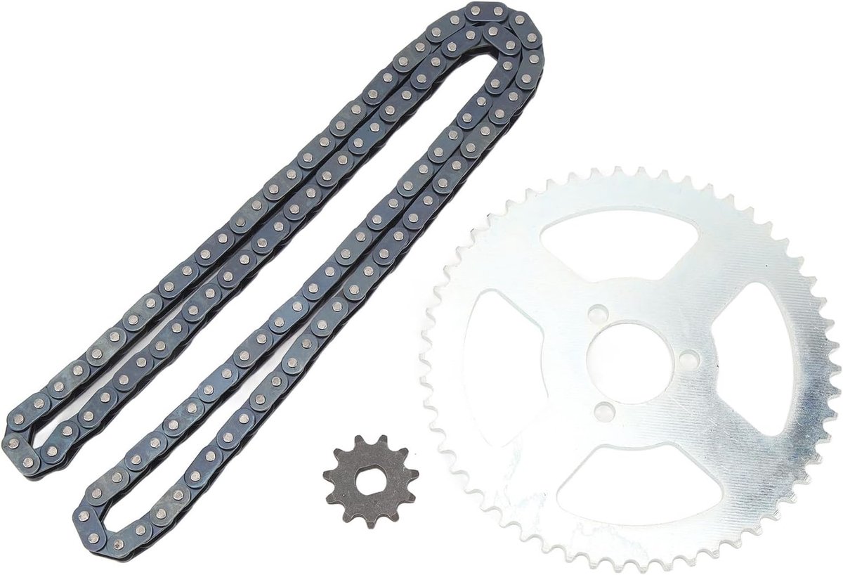 T8F ketting en tandwielen set - hoge sterkte - eenvoudig te installeren - geschikt voor 47cc 49cc mini dirt ATV - ShopVlot