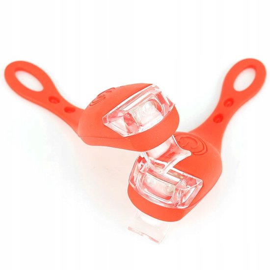 2x LED Fietslampjes Voor - Silicone - Wit Licht - 3 staand — afbeelding 2