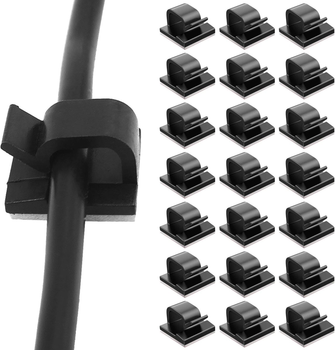 Zelfklevende kabelklemmen 60 stuks - mini kabelclips - ronde kabelhouder - ideaal voor het organiseren van kabels - ShopVlot