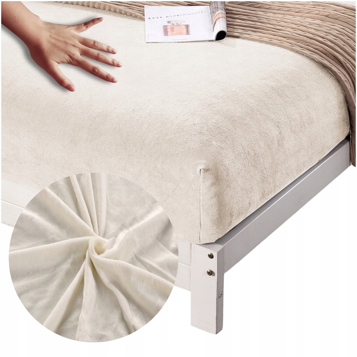 Zacht Pluche Hoeslaken Microvezel 90x200cm met Elastiek - Beige