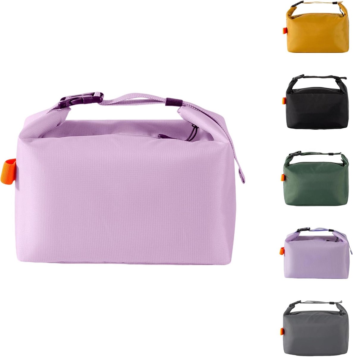 Geïsoleerde lunchtas met dikke folie, lekvrij, voor werk, school en picknick, ruime koeltas met verstelbare schouderriem, voor mannen en vrouwen, paars