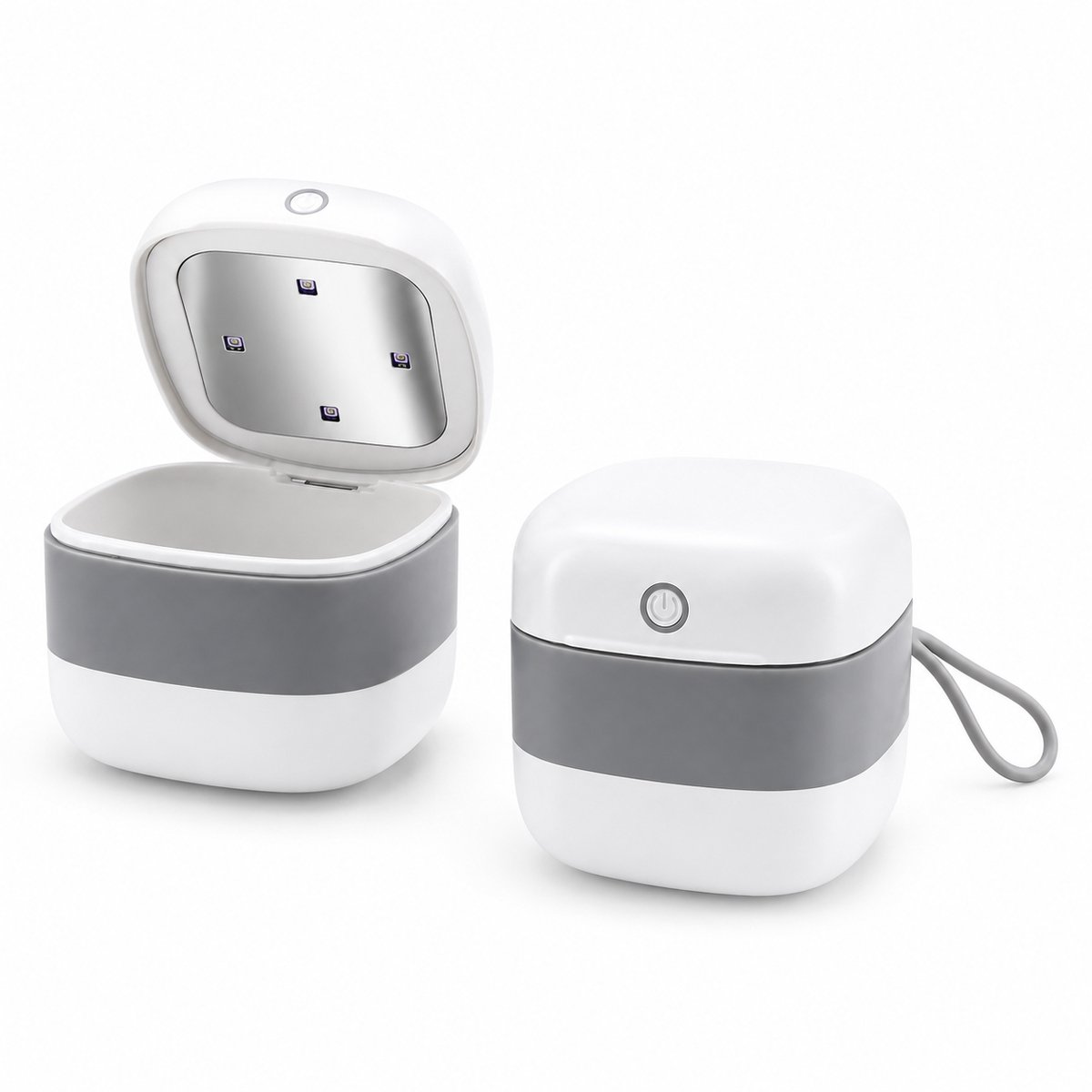 Gloovon® UVC Sterilisator - Speen Sterilisator met 4 UVC-leds en 3-minutencyclus - 270-285 nm, 500 mAh, USB-C, wit, 2 spenen