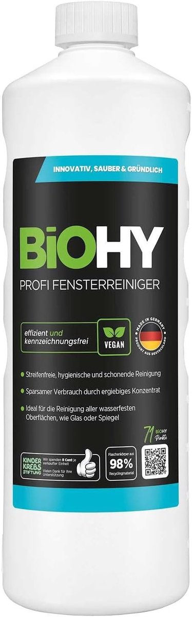 Jaloeziereiniger - Transparant - 1 Liter Fles - Biologisch Afbreekbaar Glasreinigingsconcentraat - Voor Streeploos Schone Ramen en Spiegels