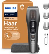 Philips Hair Clipper 7000 Series Tondeuse – PowerAdapt Sensor - Zelfslijpende Mesjes - Trim & Flow Kam - Tot 90 Min. Draadloos Gebruik - Opbergetui – HC7721/15