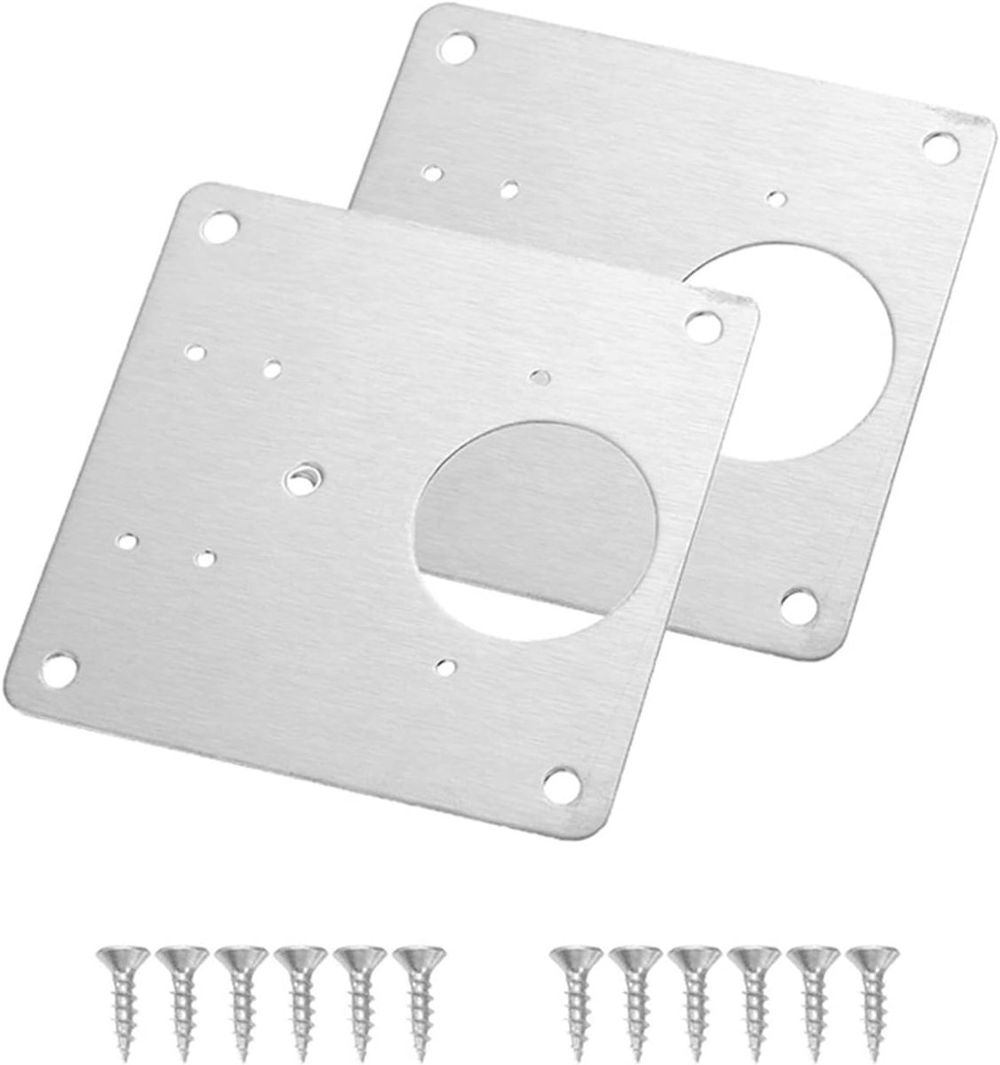 2 Stuks Roestvrijstalen Scharnierplaat Met Schroeven - Universele Reparatieplaat Voor Deuren Meubels Kast En Ramen - Duurzame Metalen Beugel Voor Laden En Dozen