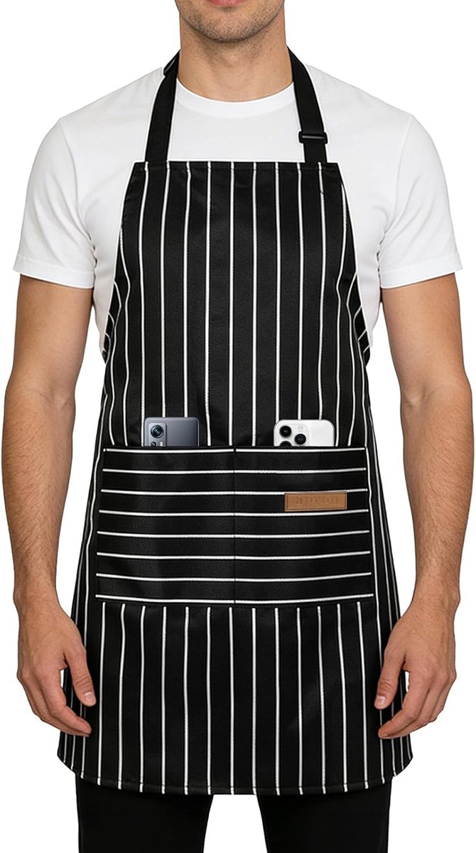 Keuken Schort - Verstelbaar - Unisex - Met zakken - Ideaal voor koken - ShopVlot