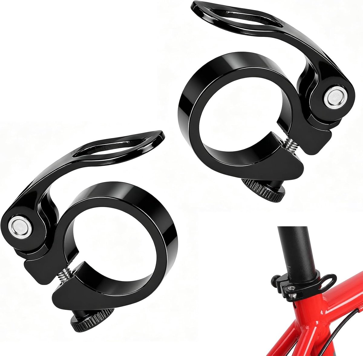 Fiets zadelklem 31,8 mm - snelspanner - geschikt voor 27,2-28,6 mm zadelpen - eenvoudig te monteren - ShopVlot