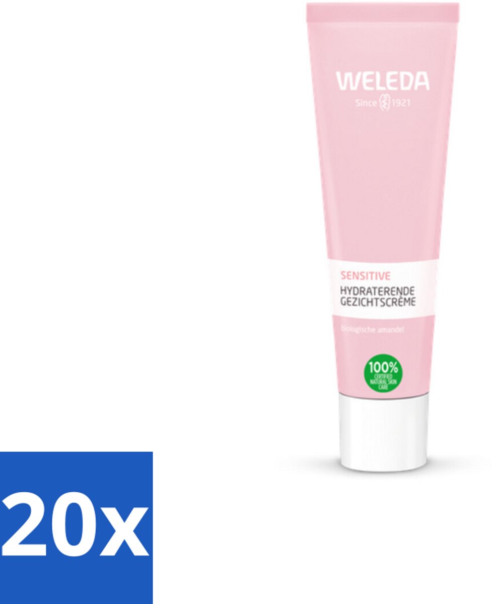 20 x WELEDA - Gezichtscrème Sensitive Hydraterend - Voor gevoelige huid - 30 ml - Voordeelverpakking - 20 stuks