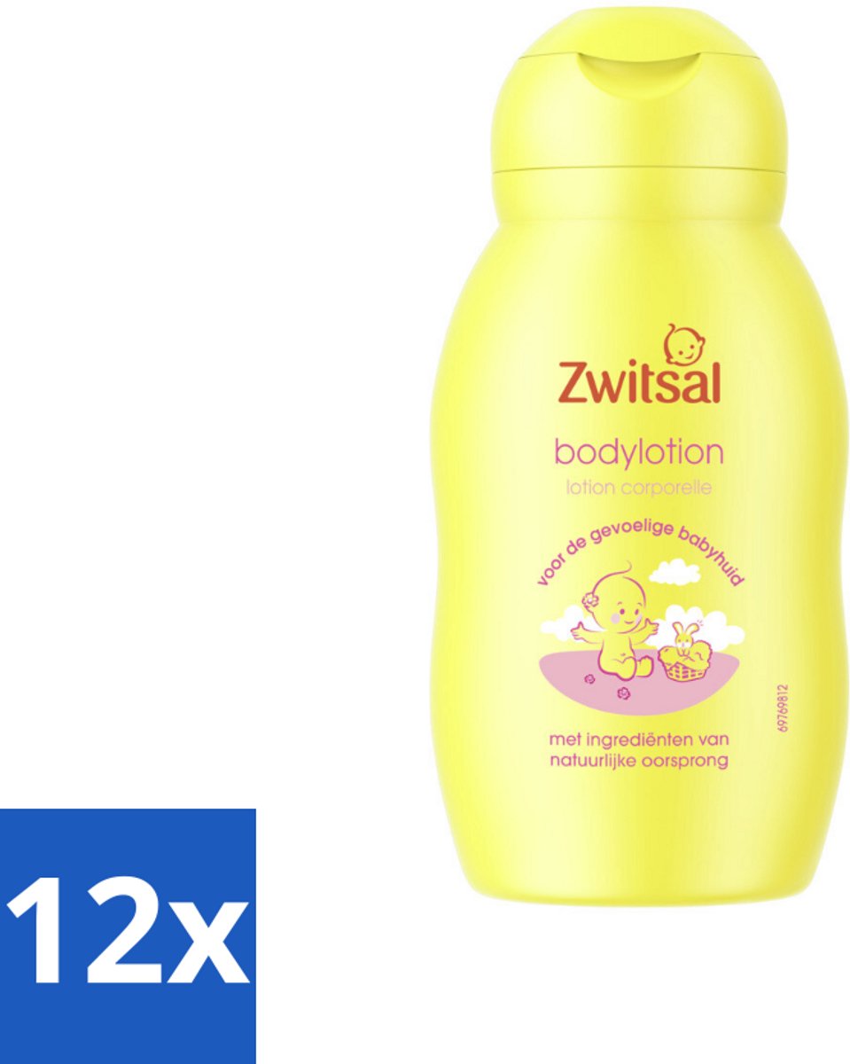 12 x Zwitsal - Verzorgende Bodylotion - Gevoelige Babyhuid - 75 ml - Babylotion - Babyhuid - Hydraterende Lotion - Zachte Lotion - Gevoelige Babyhuid
