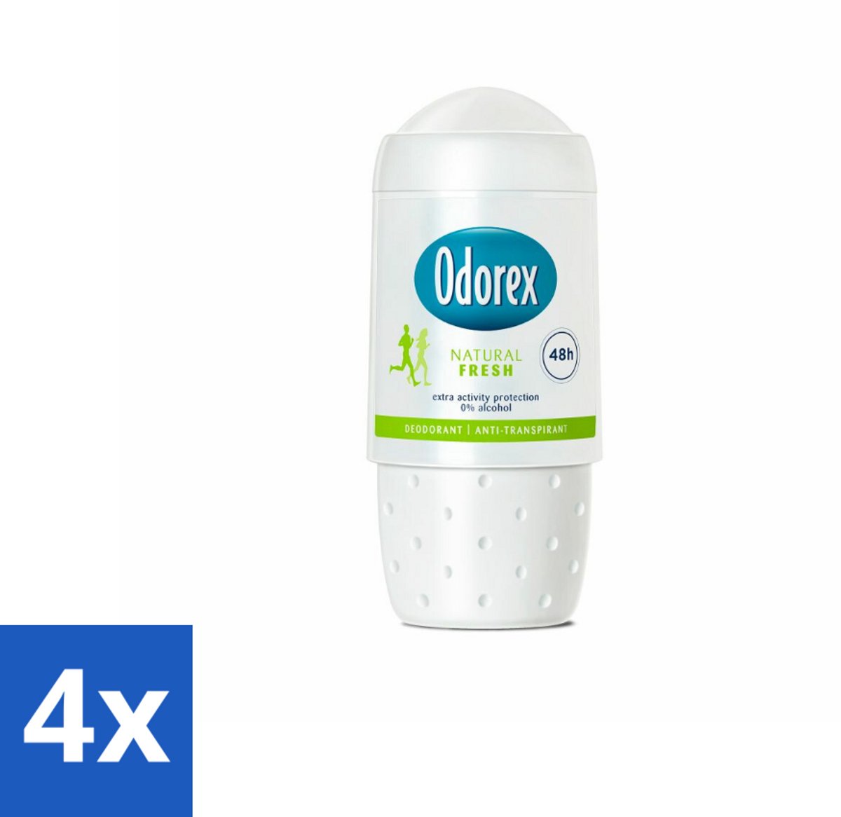 4 x Odorex - Deodorant Roller - Natural Fresh - Natuurlijke Frisheid - 50 ml - Deodorant - Antitranspirant - Alcoholvrij - Natuurlijke Deodorant - Deodorant Roller