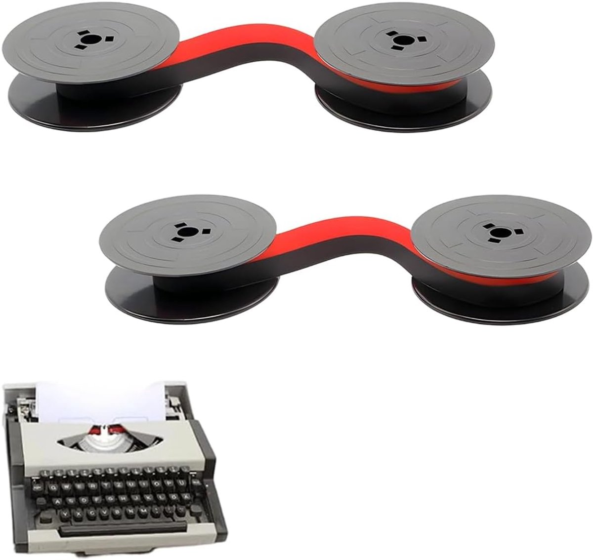 Typemachine tape 10 meter - zwart & rood - nylon geschikt voor Olivetti - perfect voor schrijvers - ShopVlot