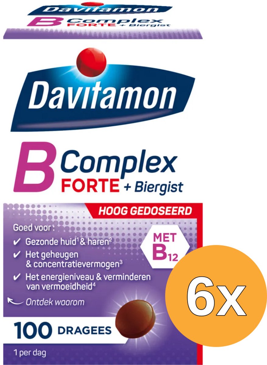 6x Davitamon Vitamine B Complex Forte (100 Dragees)
